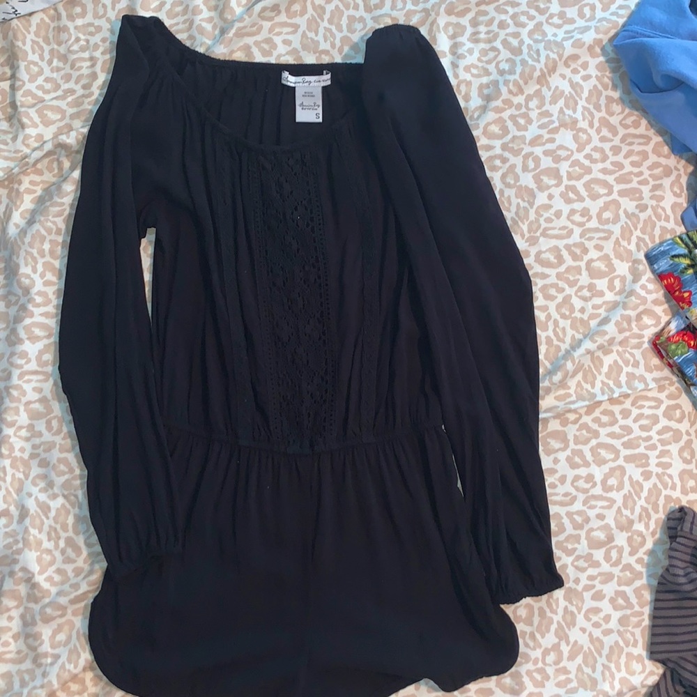 Black long sleeve romper